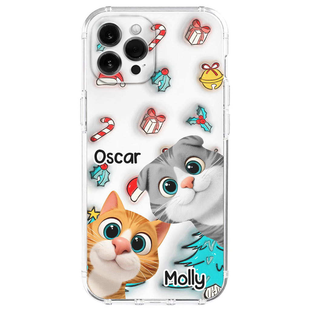 Santa Is Coming For Cats - Personalized 3D Inflated Effect Phone Case