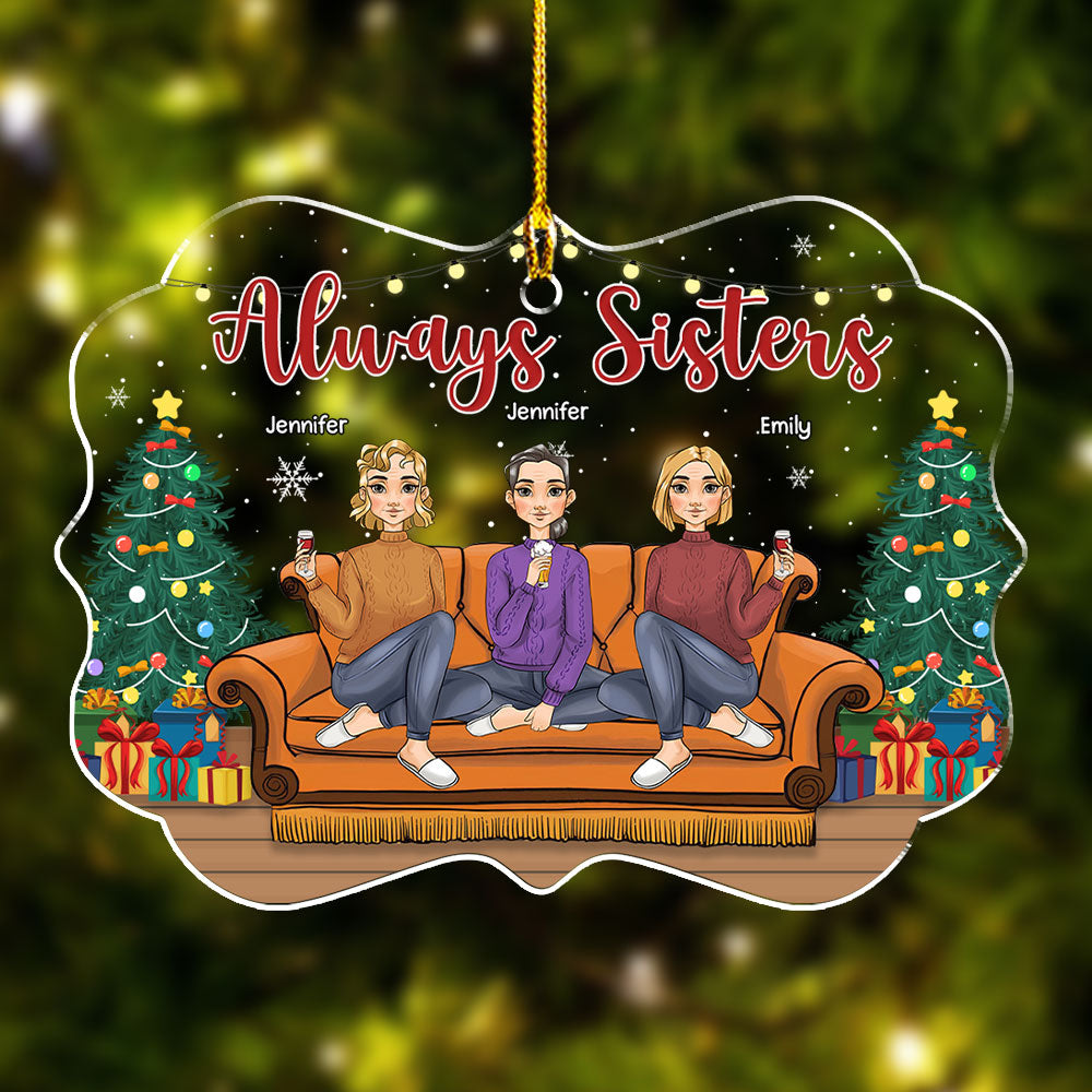 Always Sisters - Personalized Acrylic Ornament