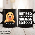 Custom Christmas Birthday Gifts For Dog Lovers • Retired Down To One Boss - Personalized Black Coffee Mug