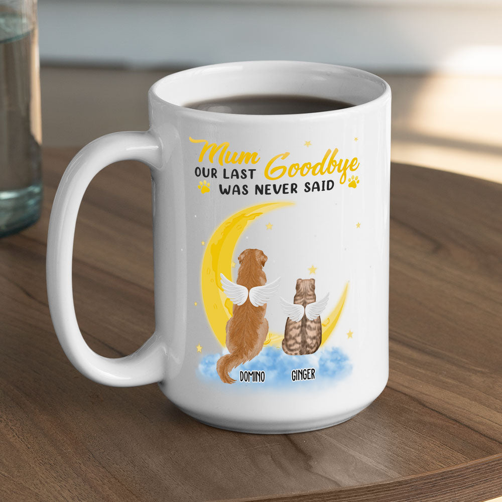 Custom Photo Mother's day Birthday Gifts For Cat Mom, Cat Lovers • Mom Our Last Goodbye - Personalized Coffee Mug