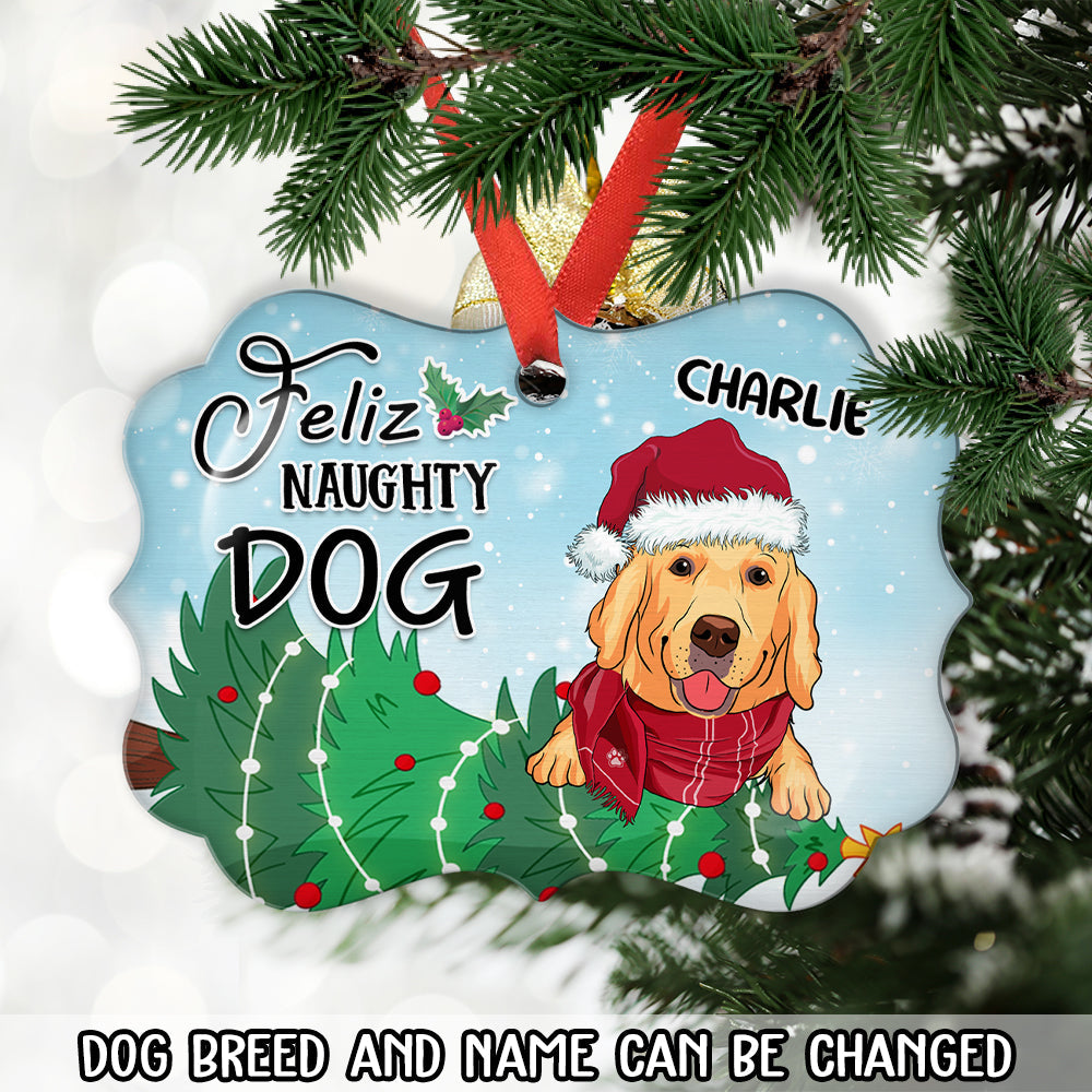 Naughty Dog - Personalized Aluminum Ornament