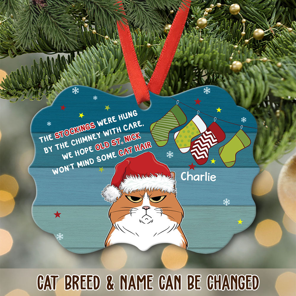 Custom Christmas Decor Home Birthday Gifts For Cat Mom, Cat Lovers • Cat Hair - Personalized Aluminum Ornament