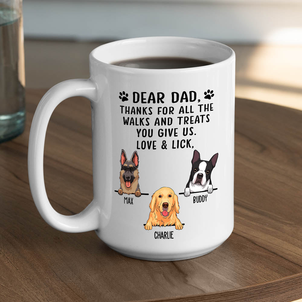 Custom Christmas Birthday Gifts For Dog Lovers • Thanks For All The Treats - Personalized Coffee Mug