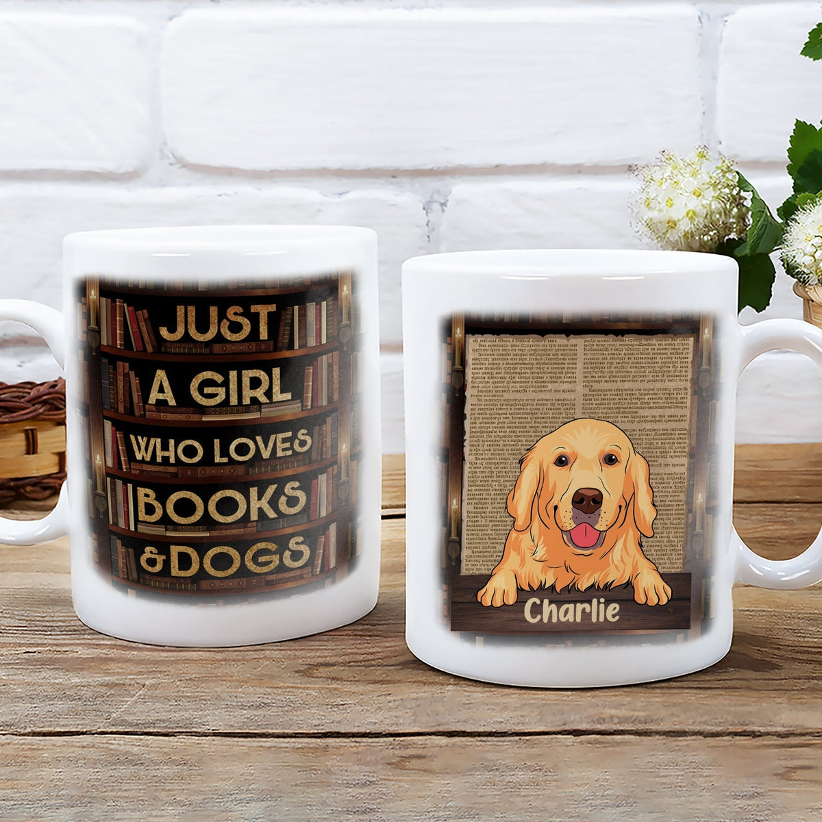 Custom Christmas Birthday Gifts For Dog Lovers • Just A Girl - Personalized Coffee Mug