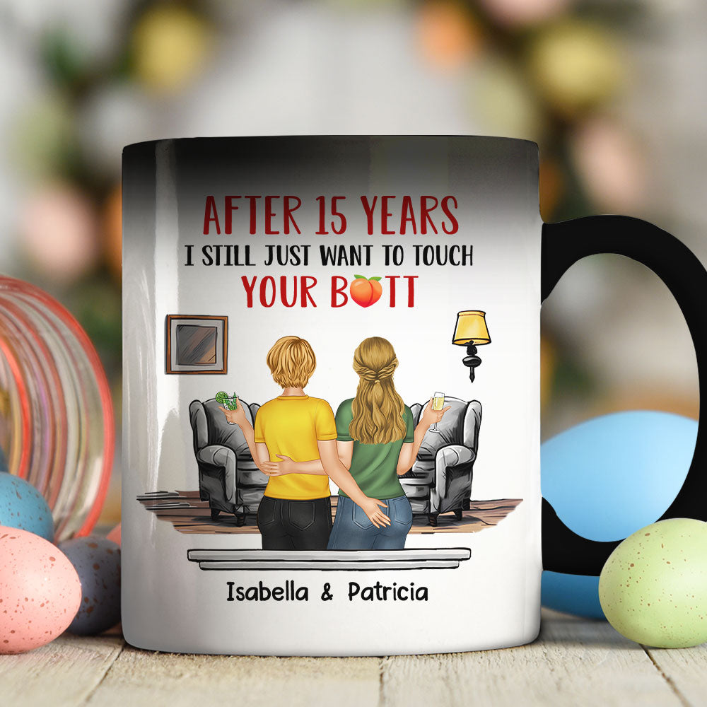 Custom Photo Christmas Birthday Gifts For Dog Lovers • Touch Your Butt - Personalized Color Changing Mug