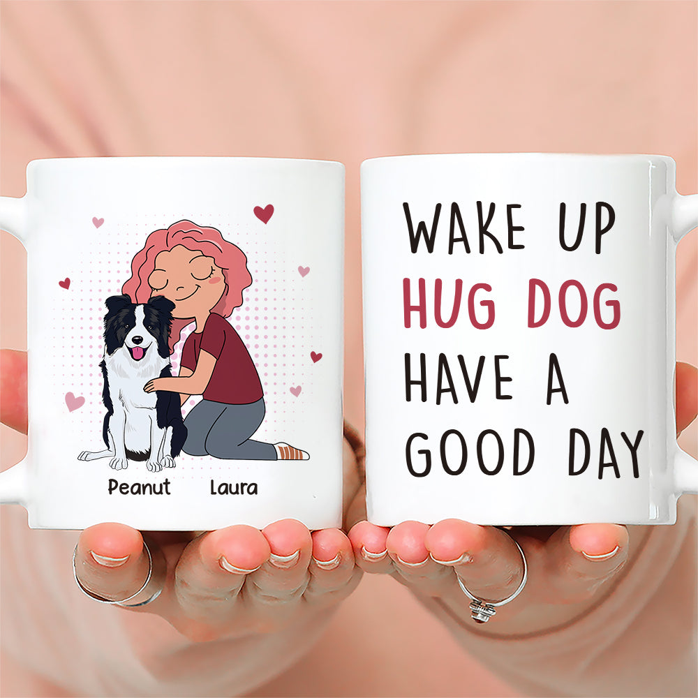 Custom Mother's day Birthday Gifts For Dog Mom, Dog Lovers • Hug Dog - Personalized Coffee Mug