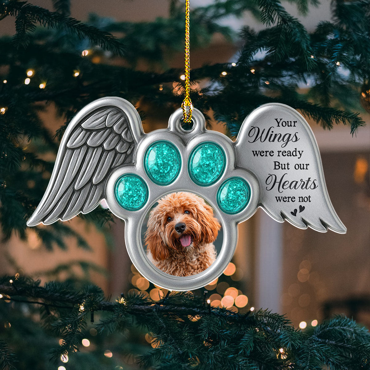 Custom Christmas Memorial Sympathy Gifts For Dogs, Cats • My Heart Were Not - Personalized Acrylic Ornament