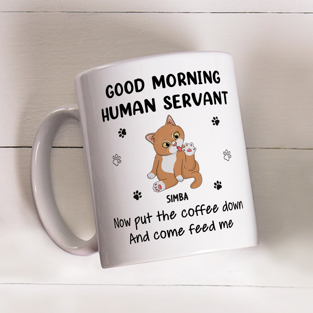 Custom Mother's day Birthday Gifts For Cat Mom, Cat Lovers • Good Morning - Personalized Coffee Mug
