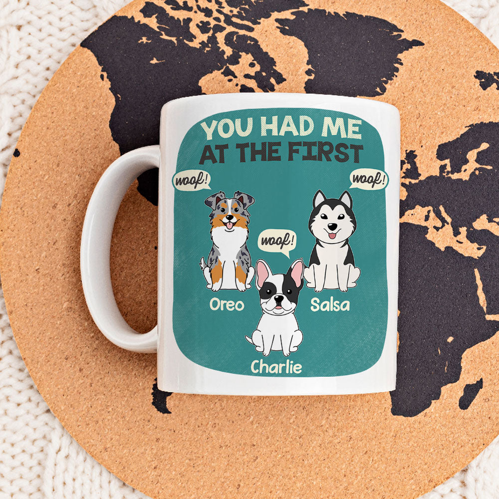 Custom Photo Christmas Birthday Gifts For Dog Lovers • You Had Me At The First - Personalized Coffee Mug