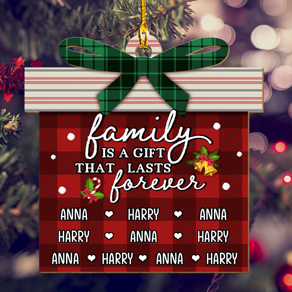 Family Is A Gift - Personalized 1-layered Wood Ornament