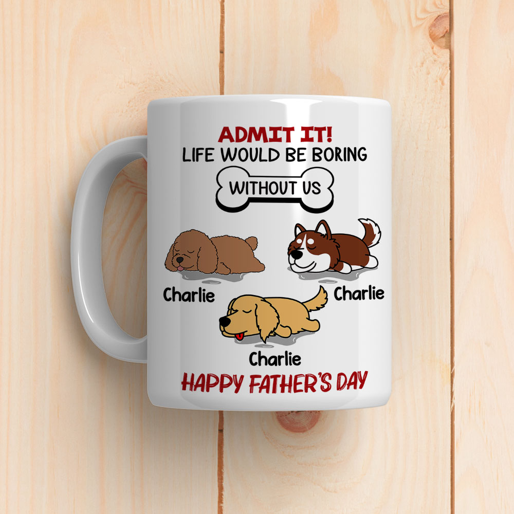 Custom Photo Christmas Birthday Gifts For Dog Lovers • Life Would Be Boring Without Pet - Personalized Coffee Mug