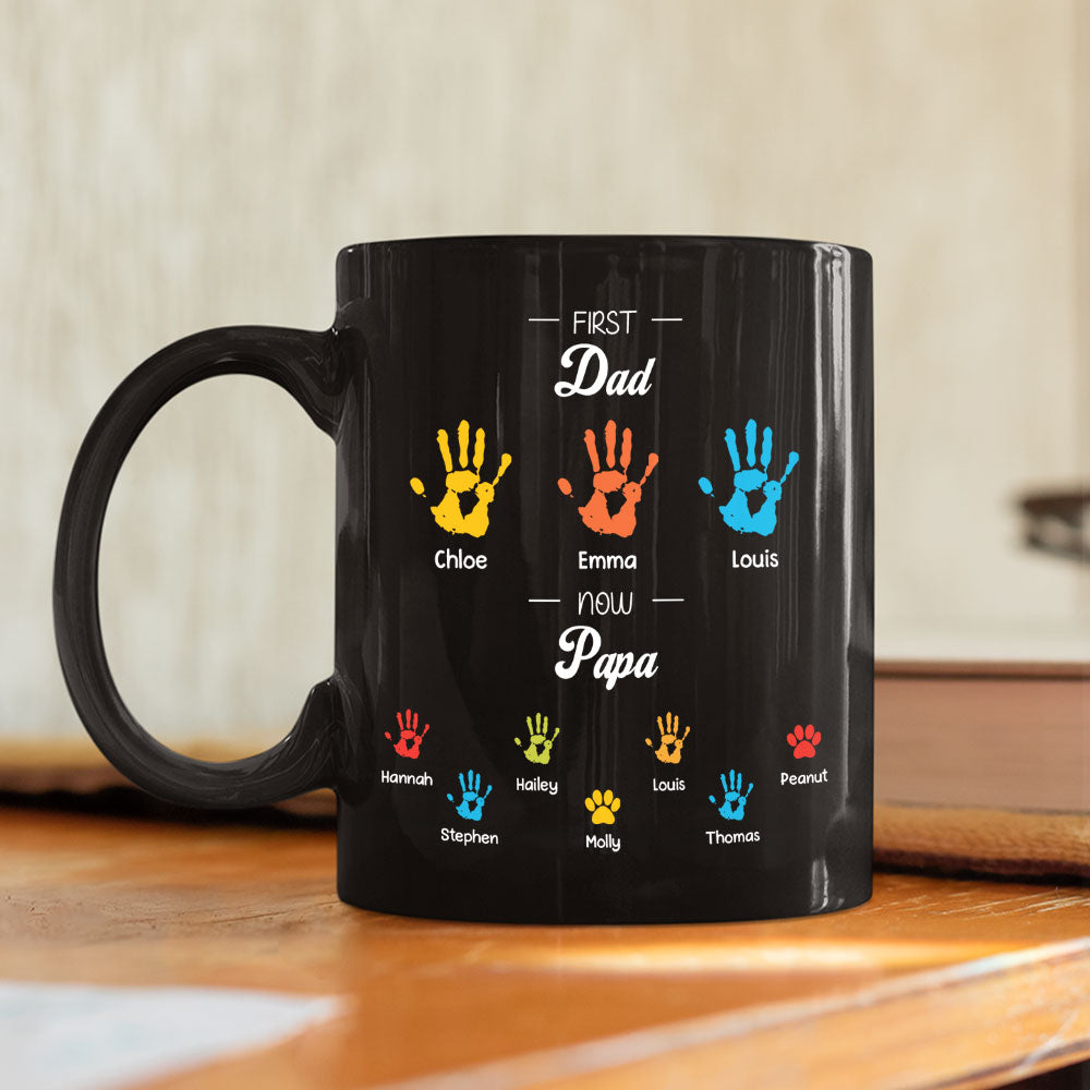 First Dad Now Papa - Personalized Coffee Mug