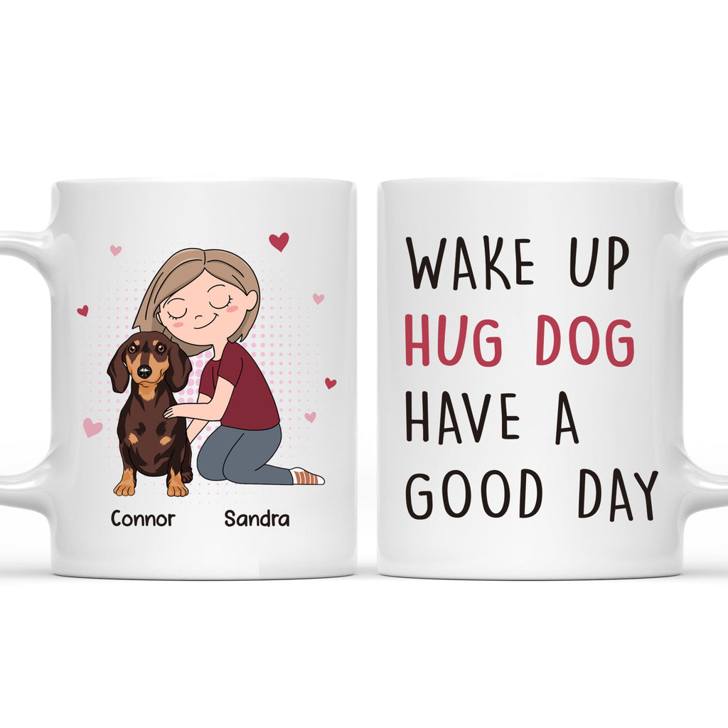 Custom Mother's day Birthday Gifts For Dog Mom, Dog Lovers • Hug Dog - Personalized Coffee Mug