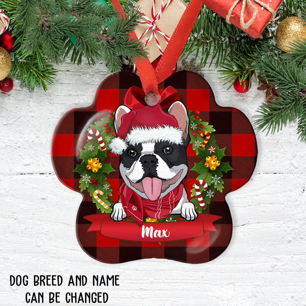 Custom Christmas Decor Home Birthday Gifts For Dog Mom, Dog Lovers • Christmas Dog Name - Personalized Aluminum Ornament