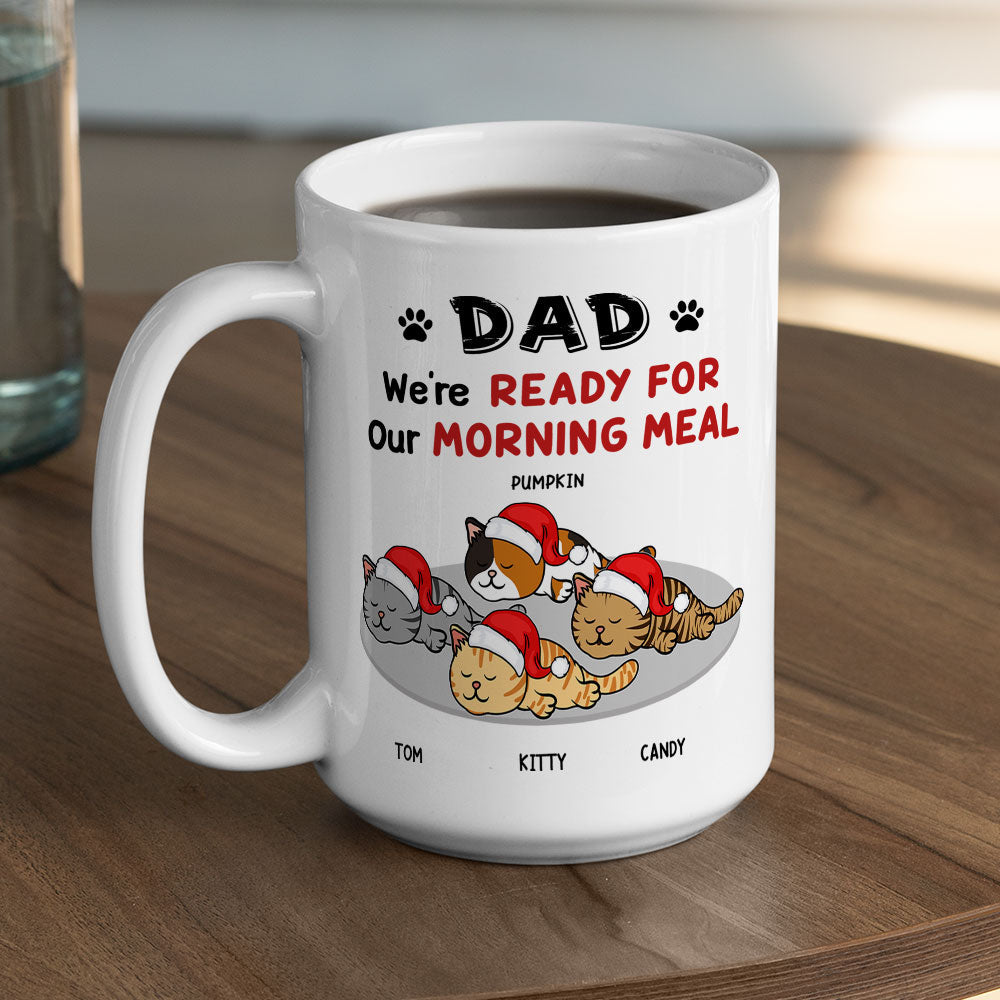 Custom Photo Mother's day Birthday Gifts For Cat Mom, Cat Lovers • Ready For Morning Meal - Personalized Coffee Mug