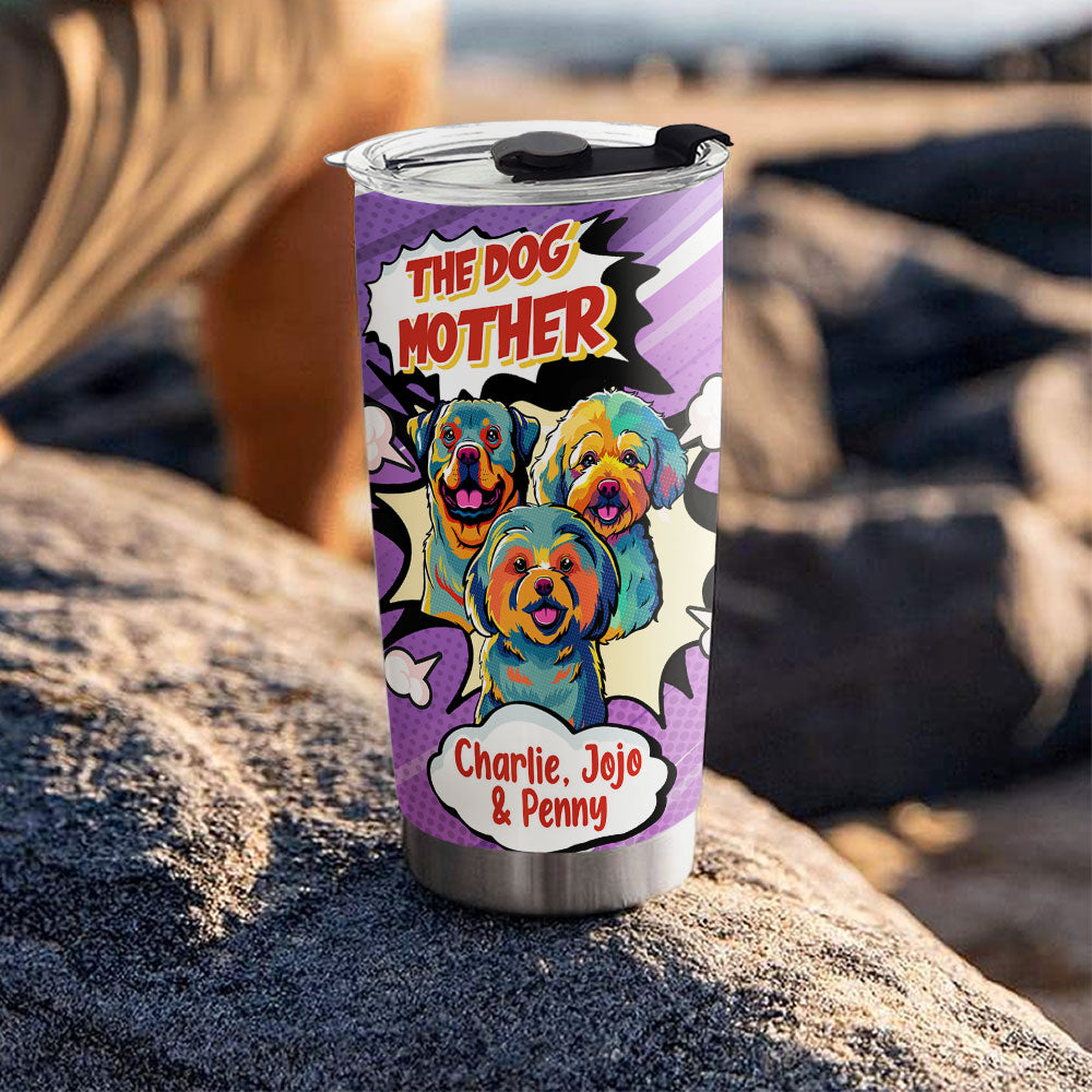 Custom Christmas Birthday Gifts For Dog Lovers • Mother Father And Dog - Personalized Tumbler