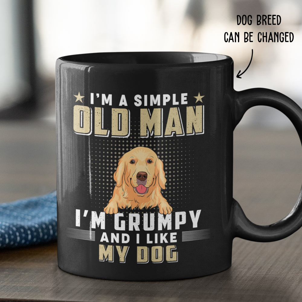Custom Christmas Birthday Gifts For Dog Dad, Dog Lovers • Simple Old Man - Personalized Coffee Mug