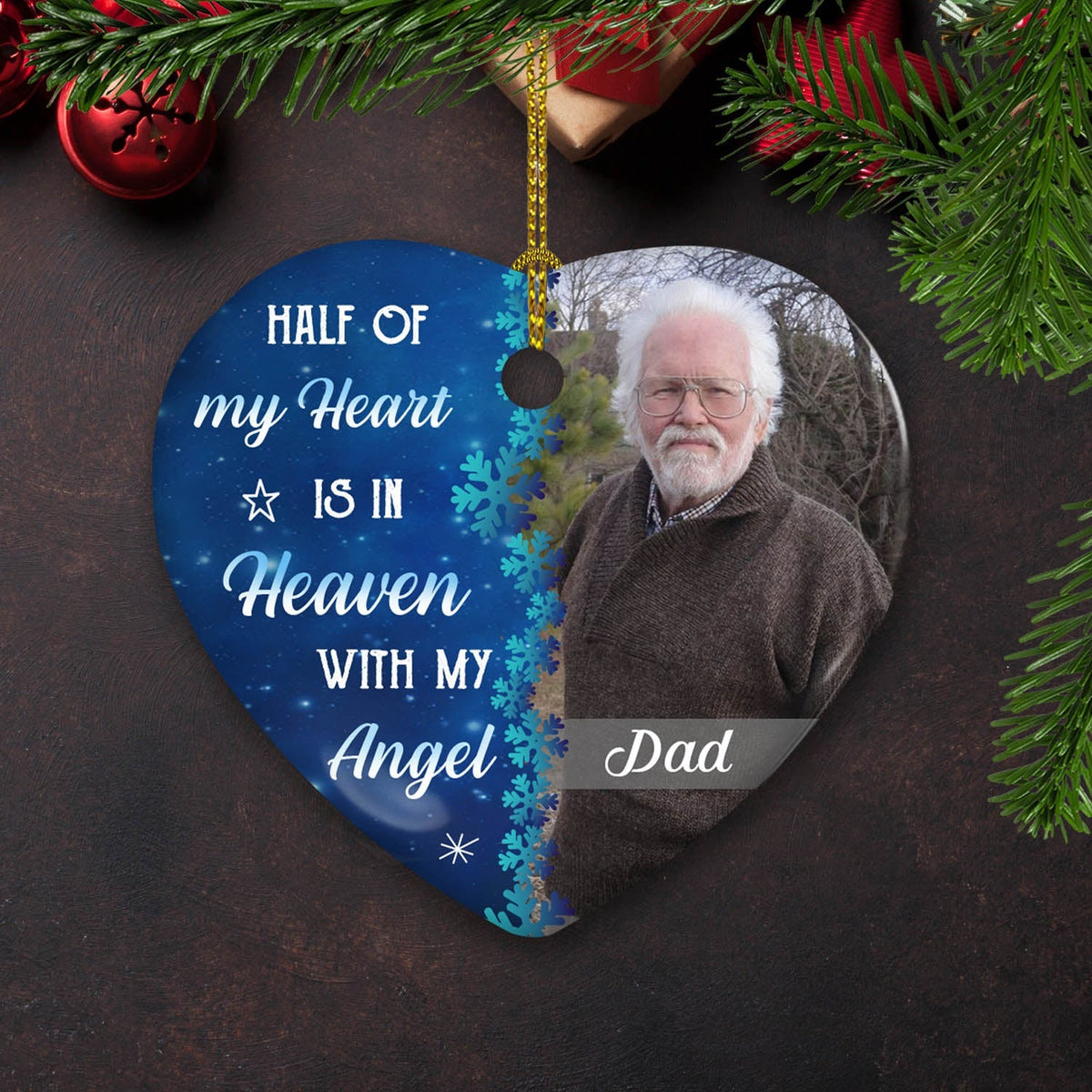 Half Of My Heart - Personalized Heart Ceramic Ornament