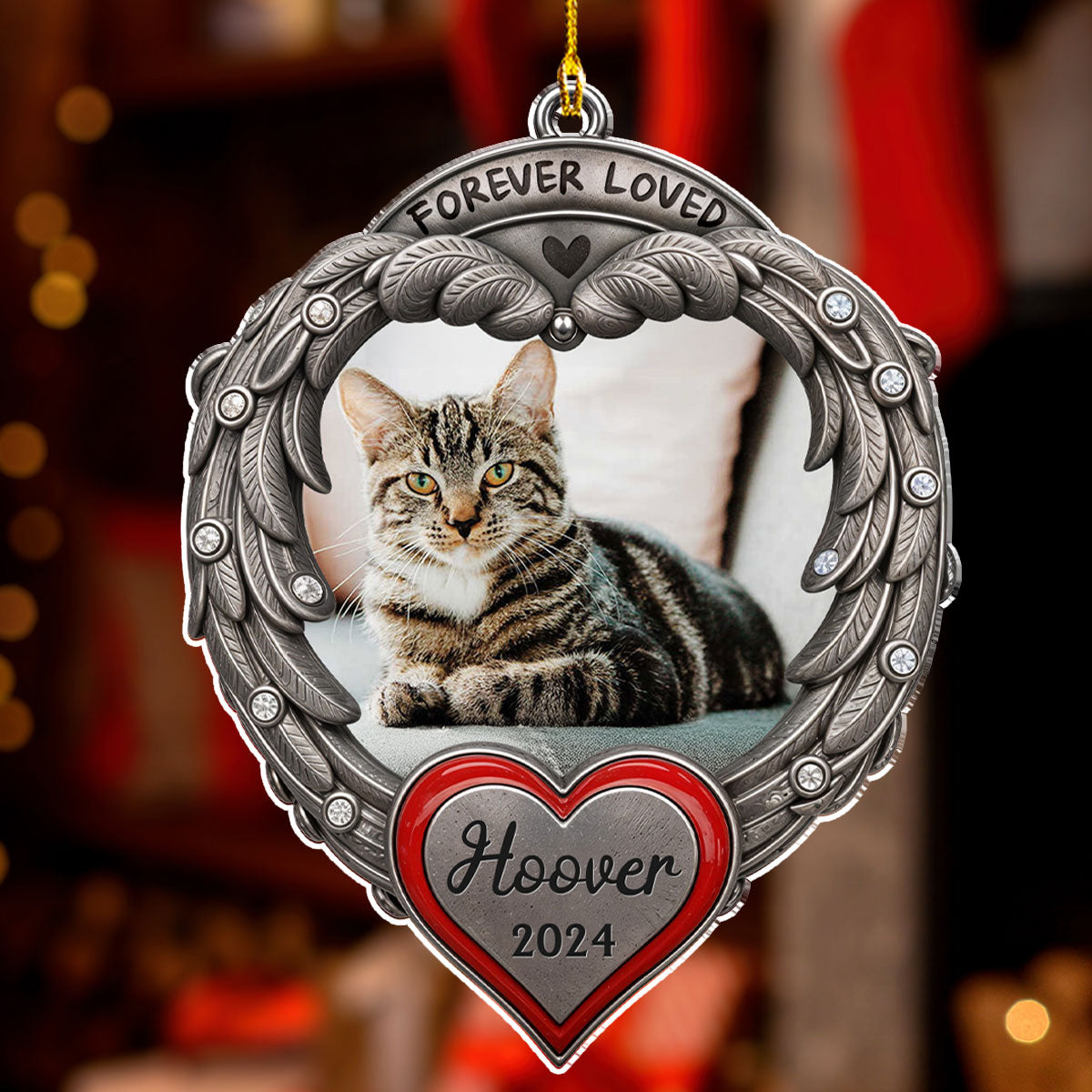 Custom Christmas Memorial Sympathy Gifts For Dogs, Cats • Always Loved - Personalized Acrylic Ornament