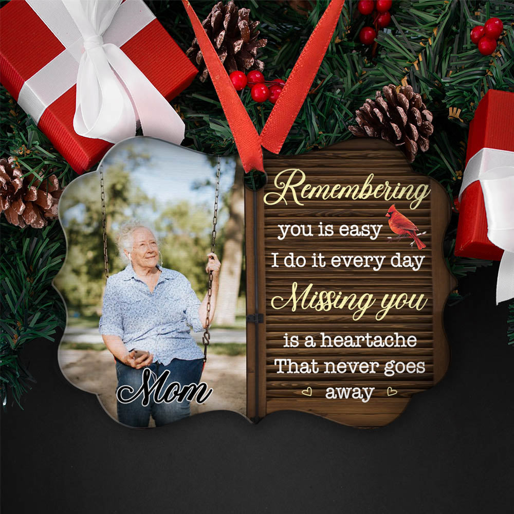 Miss You, Remember You - Personalized Aluminum Ornament