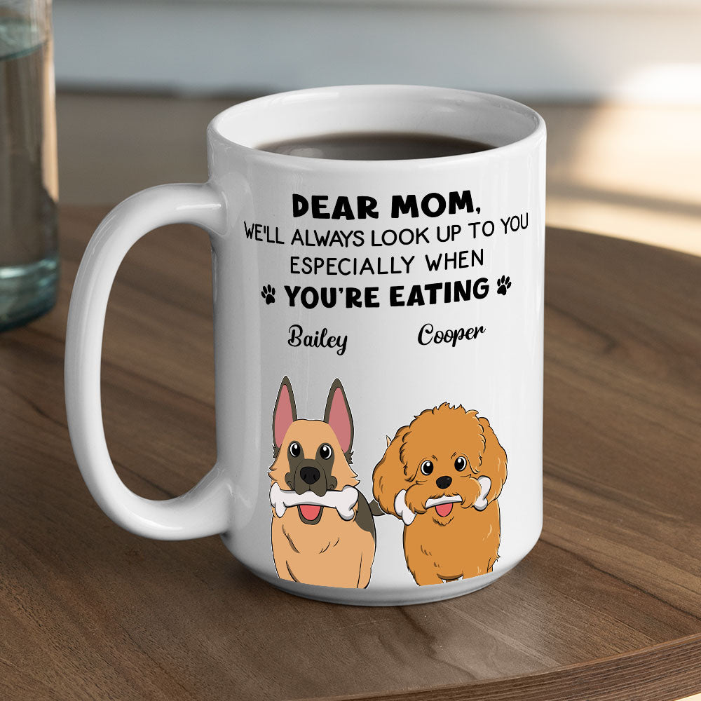 Custom Christmas Birthday Gifts For Dog Lovers • I Will Always Look Up To You - Personalized Coffee Mug