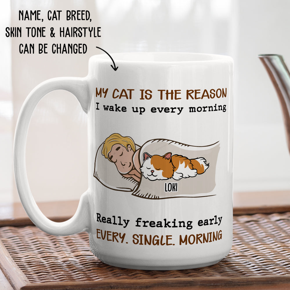 Custom Mother's day Birthday Gifts For Cat Mom, Cat Lovers • My Cat Is The Reason - Personalized White Coffee Mug