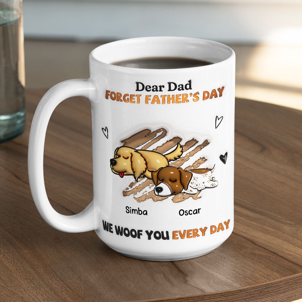Custom Christmas Birthday Gifts For Dog Lovers • We Woof You Every Day - Personalized 3D Inflated Effect Mug