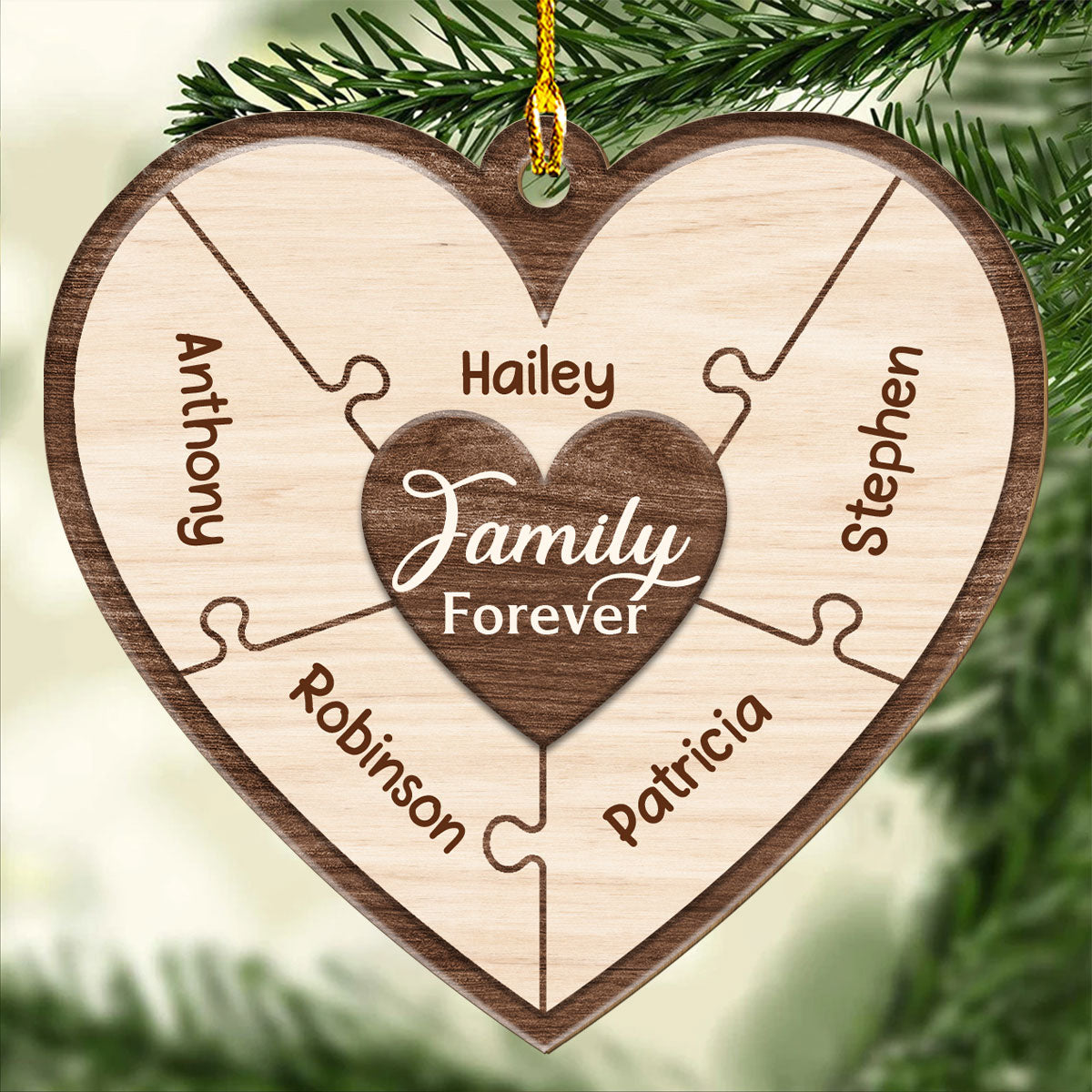 Together We Make Family - Personalized 1-layered Wood Ornament