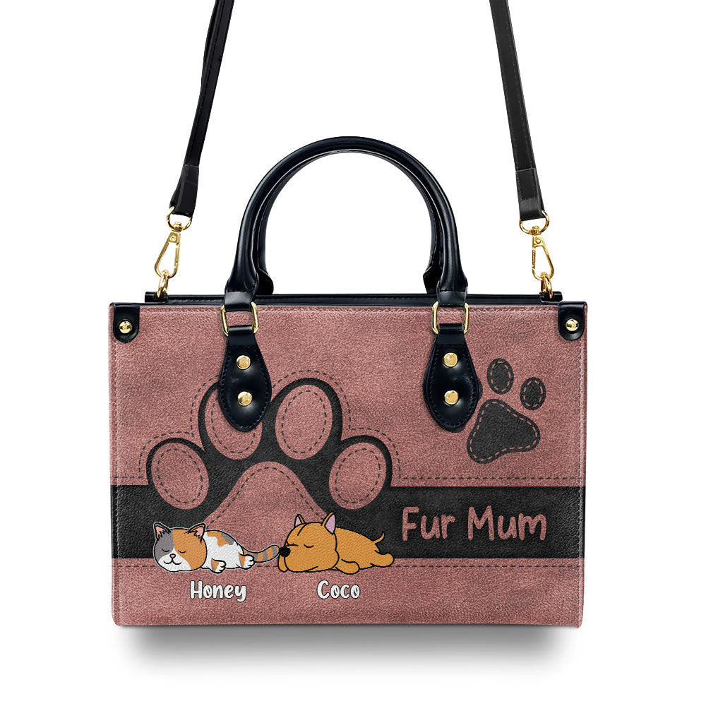 Elegant Fur Mom - Personalized Leather Bag