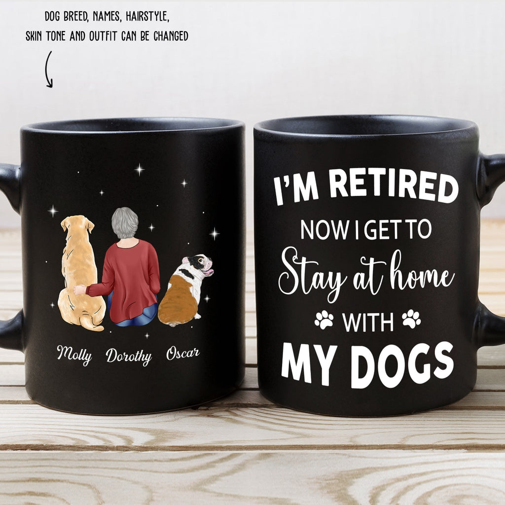Custom Mother's day Birthday Gifts For Dog Mom, Dog Lovers • Stay At Home With Dog - Personalized Coffee Mug