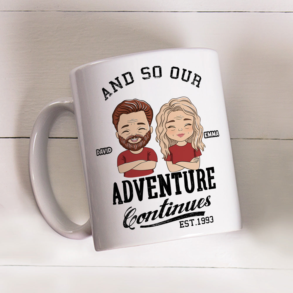 The Adventure Continues - Personalized Coffee Mug