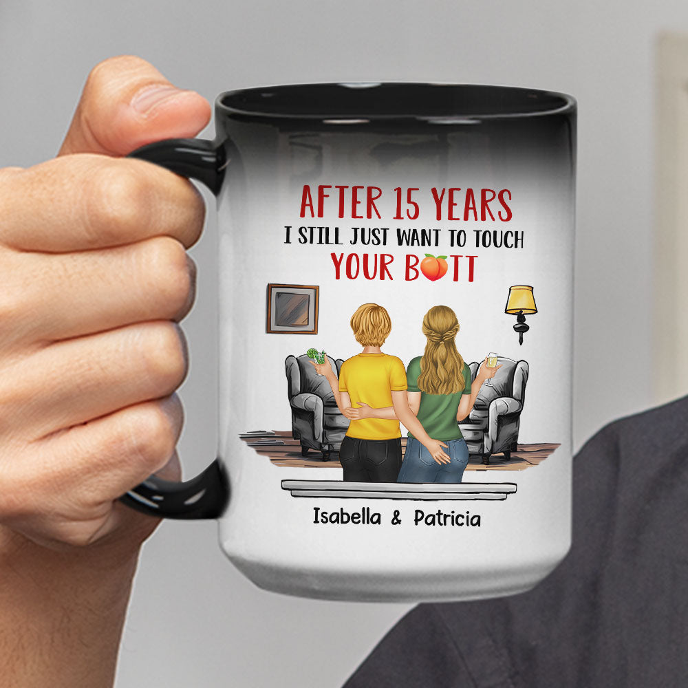 Custom Photo Christmas Birthday Gifts For Dog Lovers • Touch Your Butt - Personalized Color Changing Mug