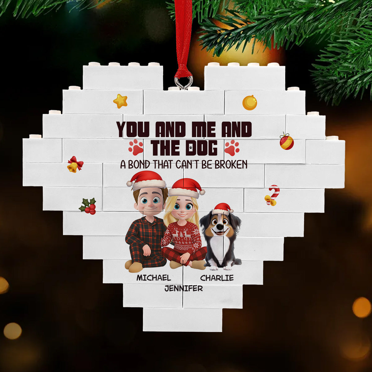 Custom Christmas Decor Home Birthday Gifts For Dog Lovers • A Girl And Her Dog - Personalized Heart Puzzle Ornament