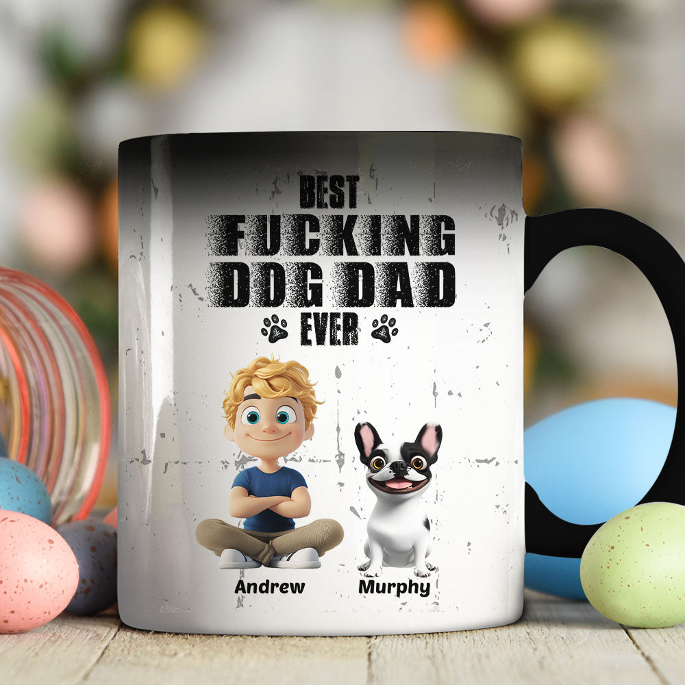 Custom Father's day Birthday Gifts For Dog Dad, Dog Lovers • Best Dad Ever - Personalized Color Changing Mug