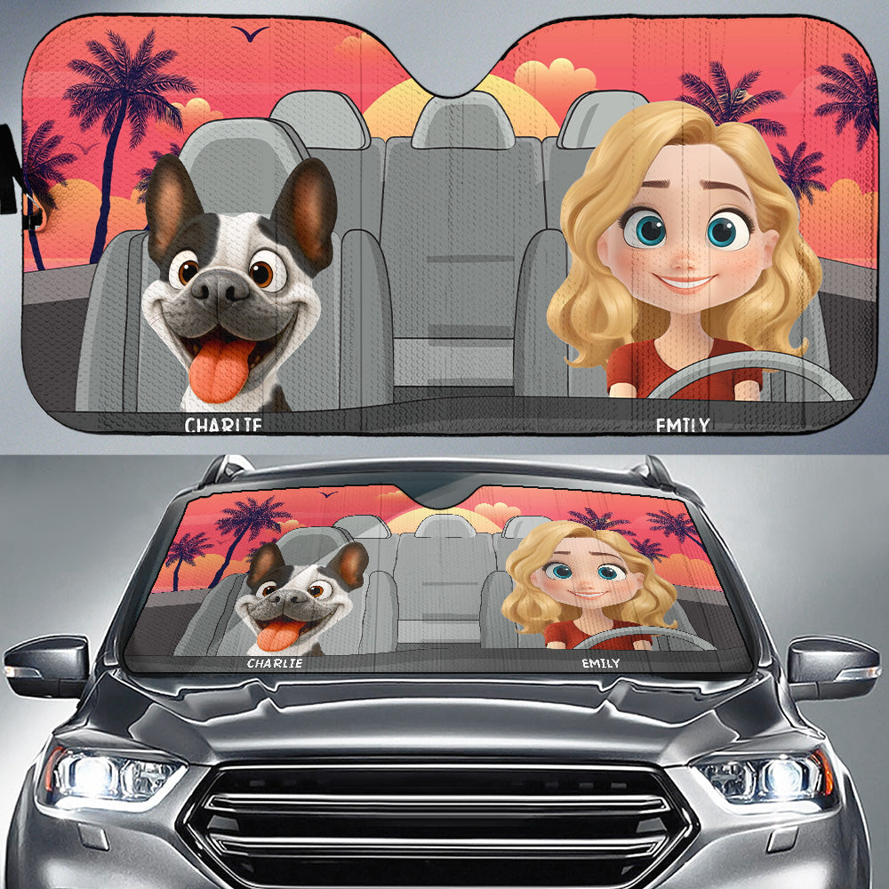 Trip With My Dogs - Personalized Car Sunshade