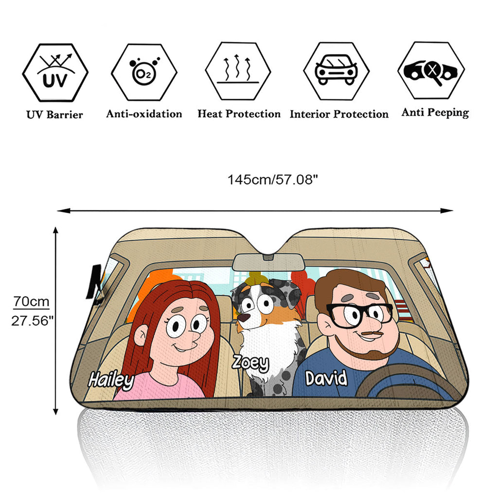 Custom Christmas Birthday Gifts Car Accessories for Dog Parents • Paint The Town Blue - Personalized Car Sunshade