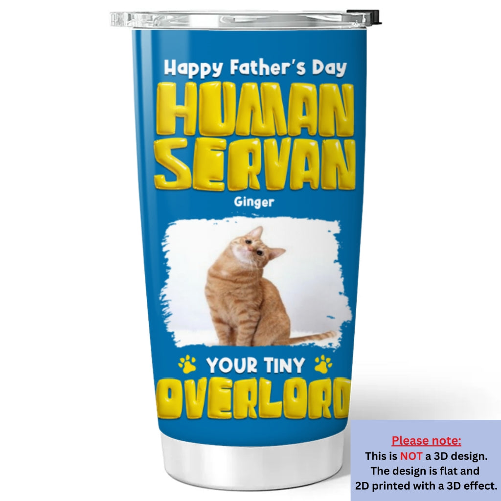 Custom Photo Father's day Birthday Gifts For Cat Dad, Cat Lovers • Cat Overlord Rules Photo - Personalized Tumbler