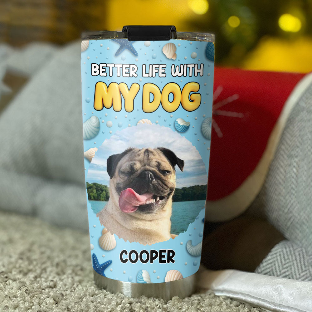 Custom Photo Christmas Birthday Gifts For Dog Mom, Dog Lovers • More Than Better Photo - Personalized 3D Inflated Effect Tumbler
