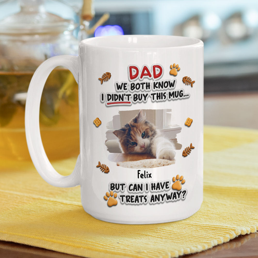 Custom Photo Father's day Birthday Gifts For Cat Dad, Cat Lovers • Can Cat Have Treats Photo - Personalized 3D Effect Mug