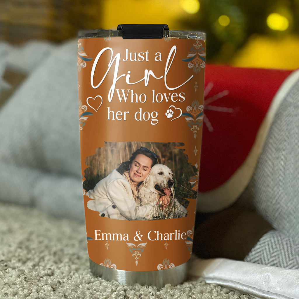 Custom Photo Christmas Birthday Gifts For Dog Mom, Dog Lovers • Stay Here With Dogs Photo - Personalized Tumbler