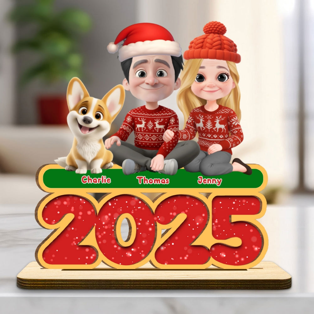 We And Our Dog - Personalized 2-Layer Wood Plaque With Flat Base
