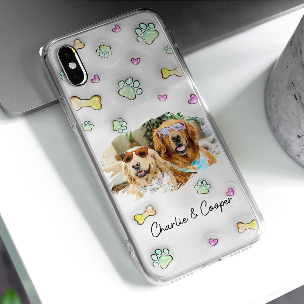 Lovely Human And Her Dogs Photo - Personalized 3D Inflated Effect Phone Case