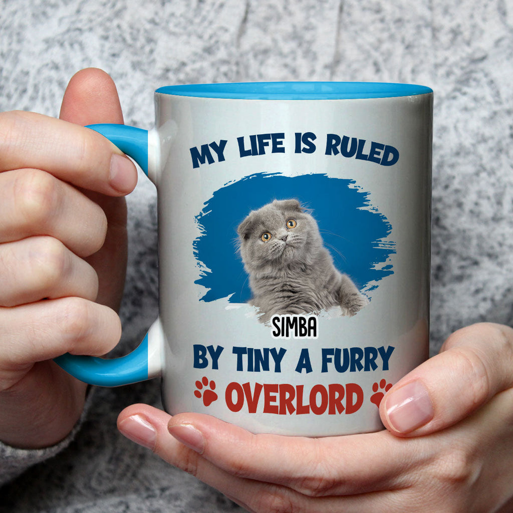 Custom Photo Christmas Birthday Gifts For Cat Lovers • Life Is Ruled By Cat Butt Photo - Personalized Accent Mug