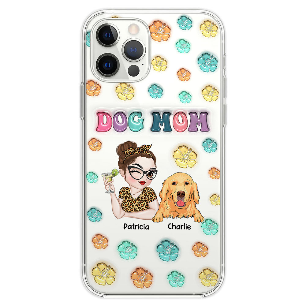 Dog Mom Summer - Personalized 3D Inflated Effect Phone Case