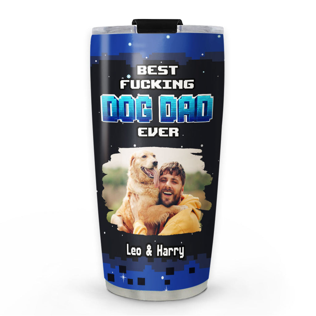 Custom Photo Christmas Birthday Gifts For Dog Dad, Dog Lovers • Game Time With Dad Photo - Personalized Tumbler