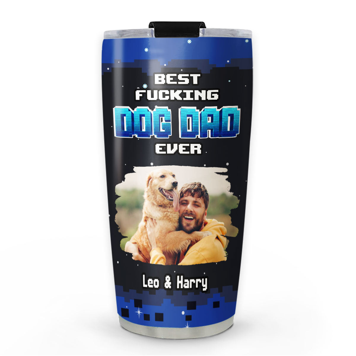 Custom Photo Christmas Birthday Gifts For Dog Dad, Dog Lovers • Game Time With Dad Photo - Personalized Tumbler