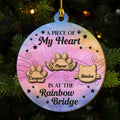 Custom Christmas Memorial Sympathy Gifts For Dogs, Cats • Dog Rainbow Bridge - Personalized Freeshape 2-Layered Wood Ornament