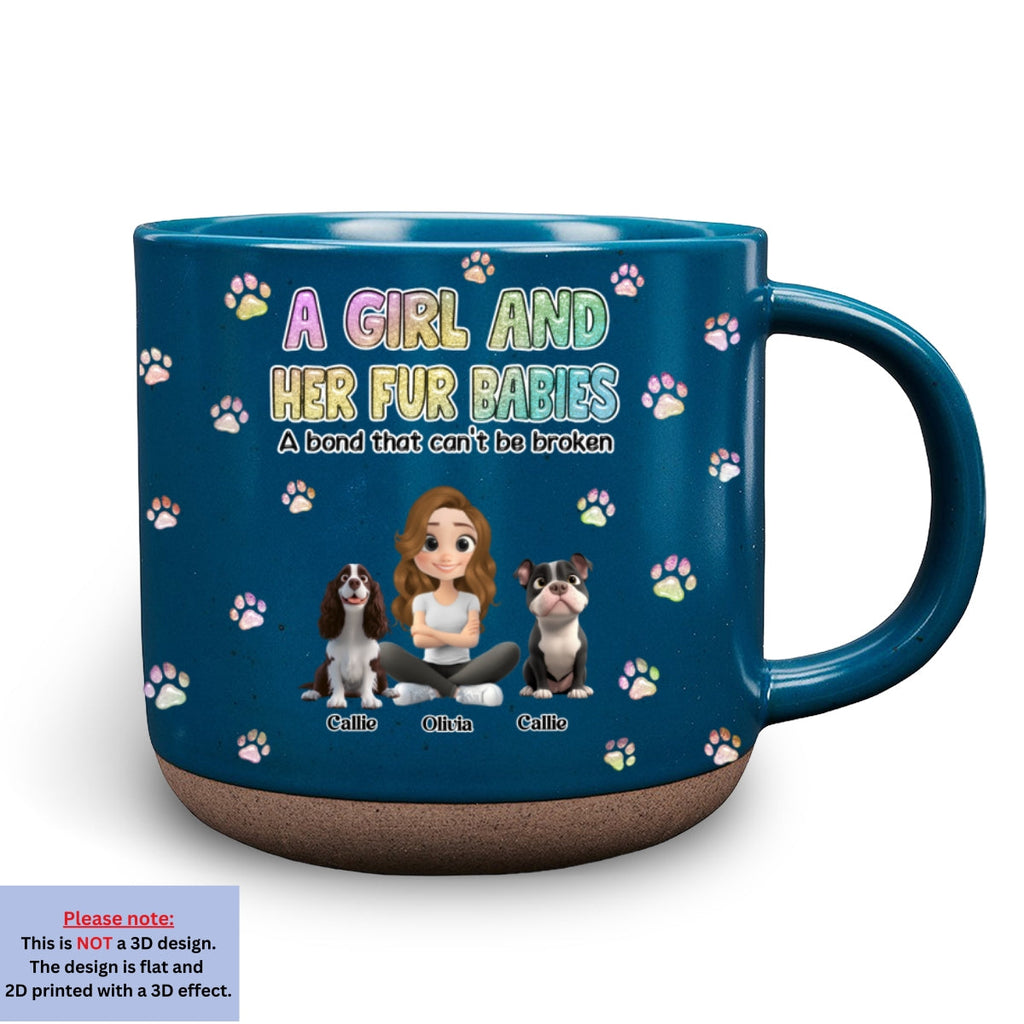 Custom Christmas Birthday Gifts For Pet Mom, Pet Lovers • A Girl And Her Fur Babies - Personalized Pottery Mug