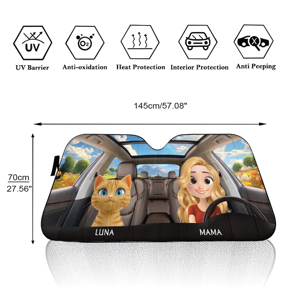 Life Is Better With My Cat - Personalized Car Sunshade