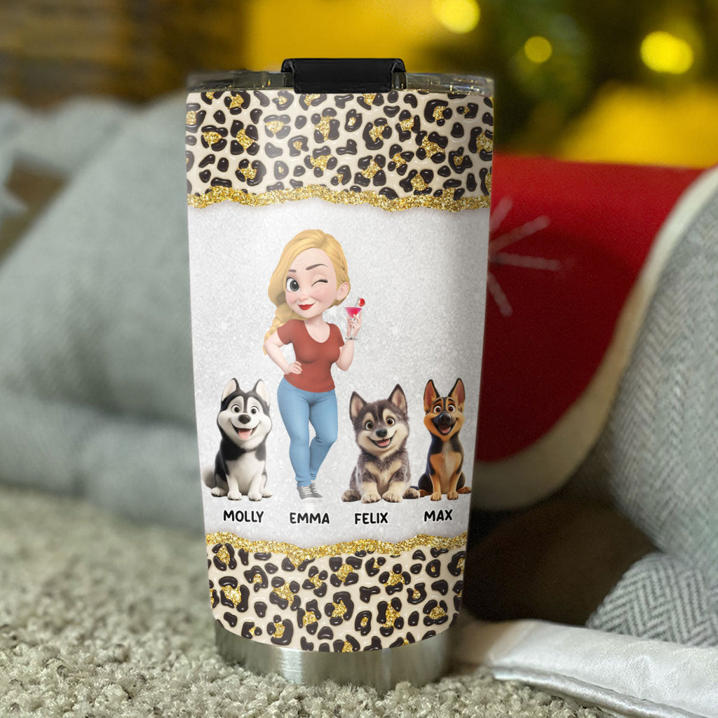 Custom Christmas Birthday Gifts For Dog Mom, Dog Lovers • Golden Mom - Personalized 3D Inflated Effect Tumbler